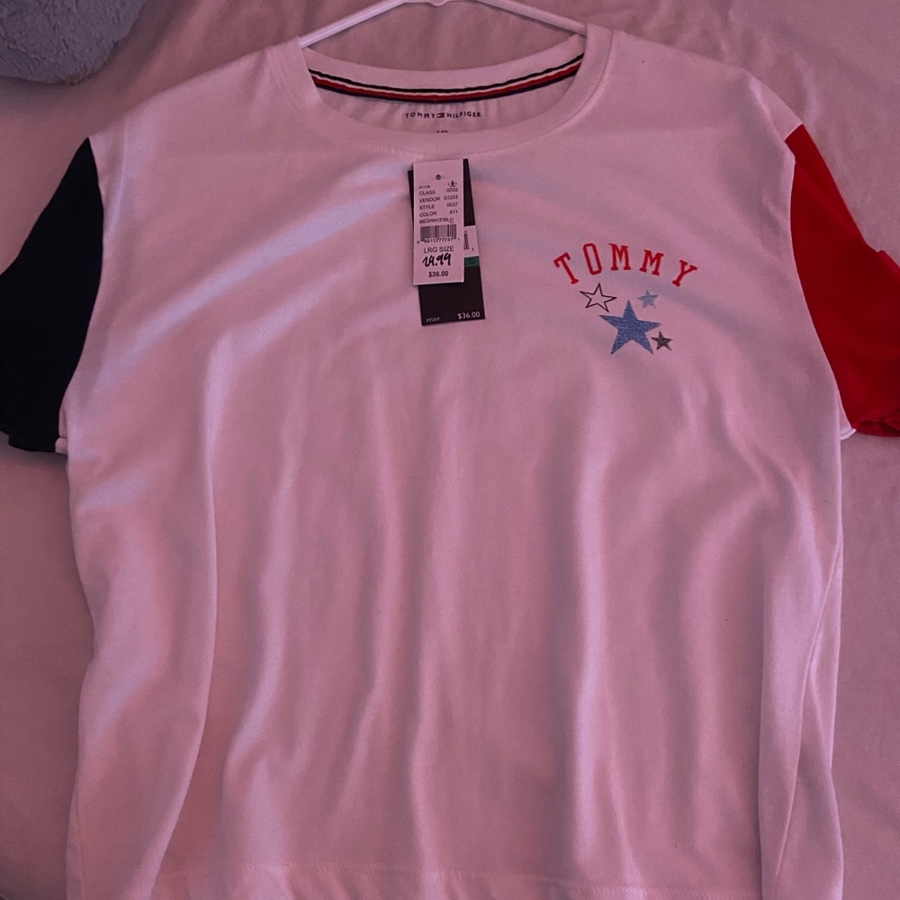 Tommy Hilfiger Blue and Red Tee